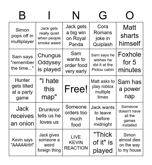 Guildmas 2024 Bingo Card