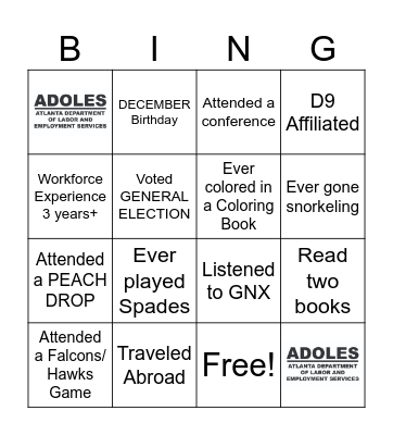 ADOLES BINGO Card