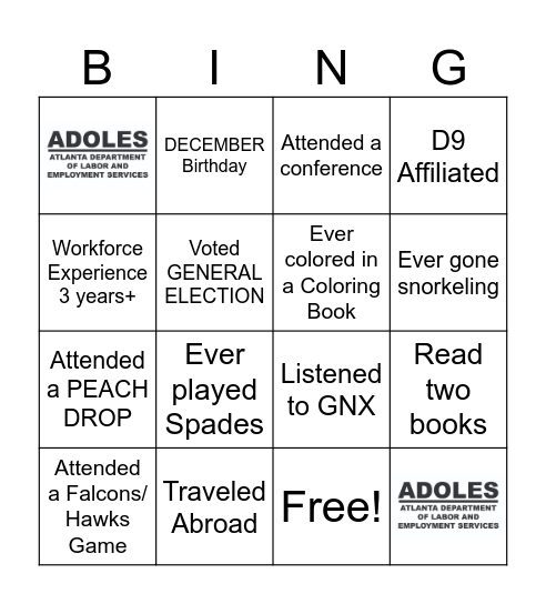 ADOLES BINGO Card
