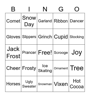 Winter Bingo Card
