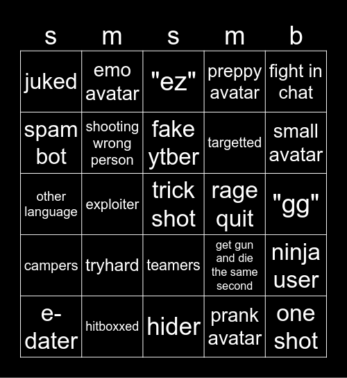 MM2 VID BINGO Card