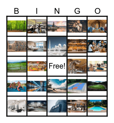 Names of Places Bingo Card