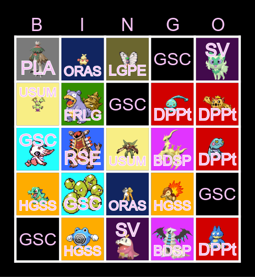 Visions 2025 Shiny Hunting Bingo Table Bingo Card