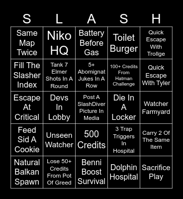 Slashco Bingo Card