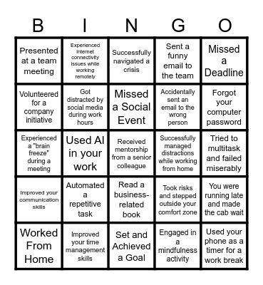 Year in a review bingo Card