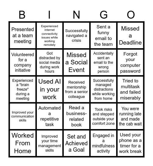 Year in a review bingo Card