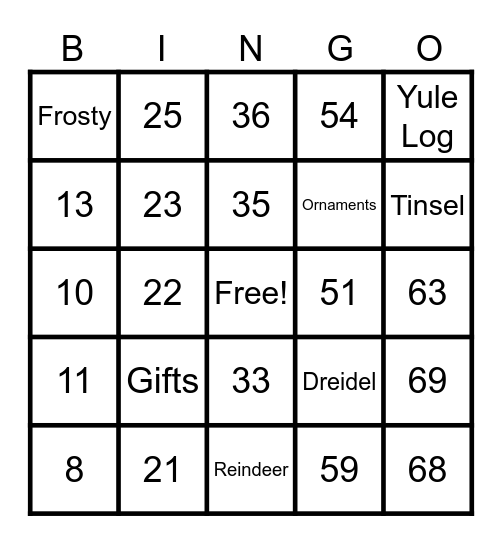 HOLIDAY BINGO Card