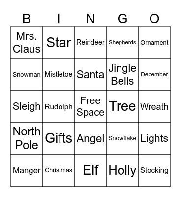 Christmas Bingo Card