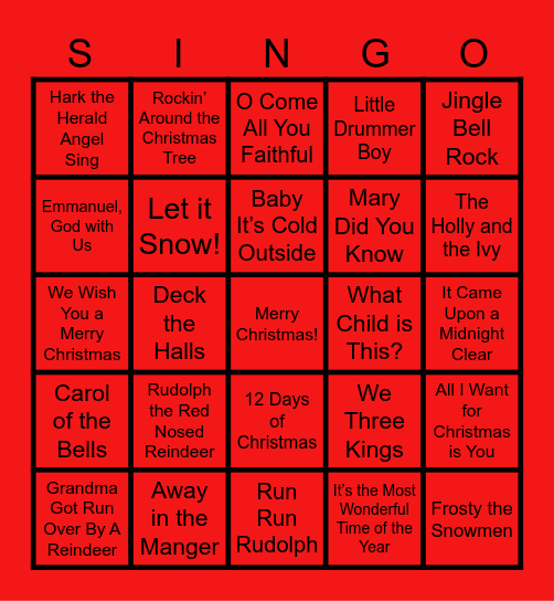 Christmas Bingo Card