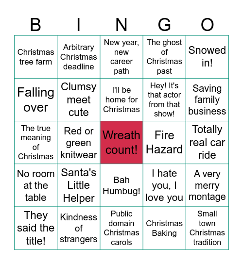 A Very Zombie Christmas Bingo Card