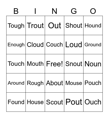 OU Vowel Team Bingo Card