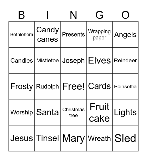 Christmas Bingo Card