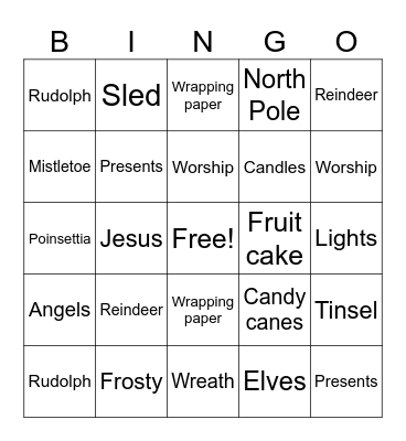 Christmas Bingo Card