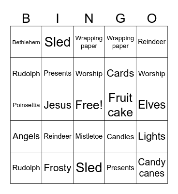 Christmas Bingo Card