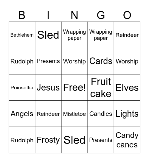 Christmas Bingo Card
