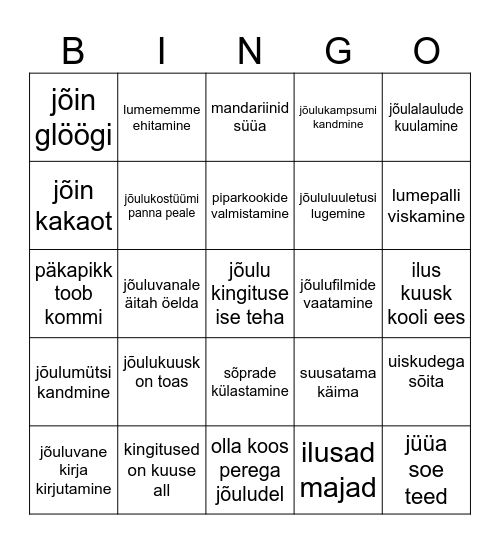 Untitled Bingoj Bingo Card