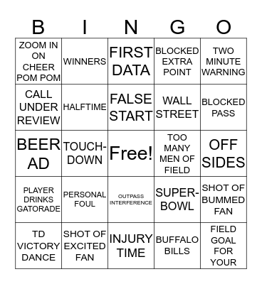 BUFFALO BILLS DAY BINGO!!! Bingo Card