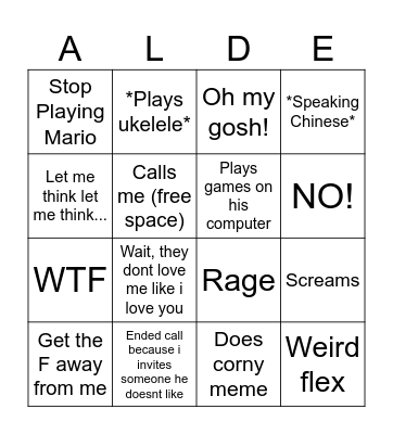 Andrew BINGO Card