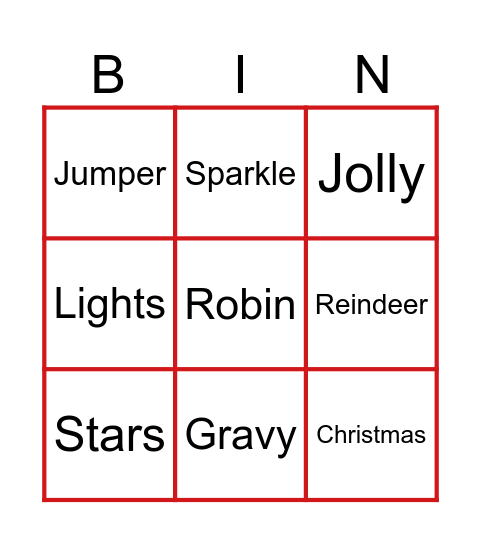 Festive Bingo Card