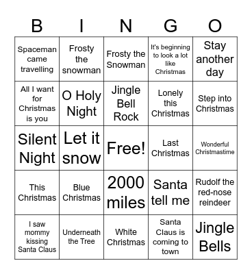Whitemeadow Christmas Bingo Card