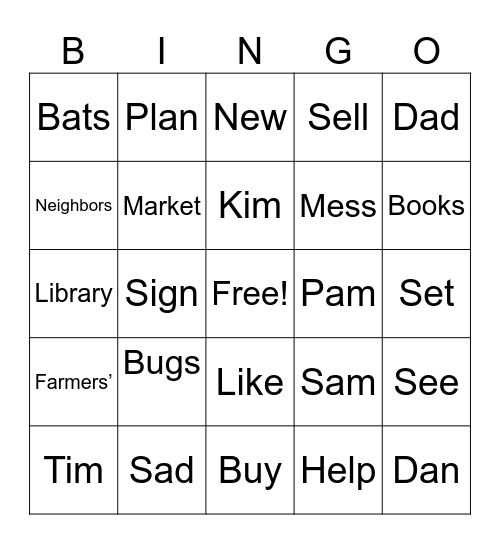 Dan Had a Plan Bingo Card