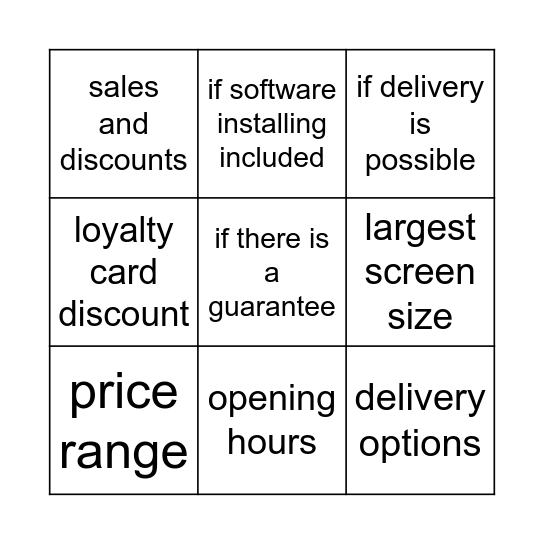 buying a device Bingo Card