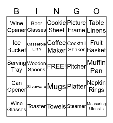 Molly's Big Day Bingo Card