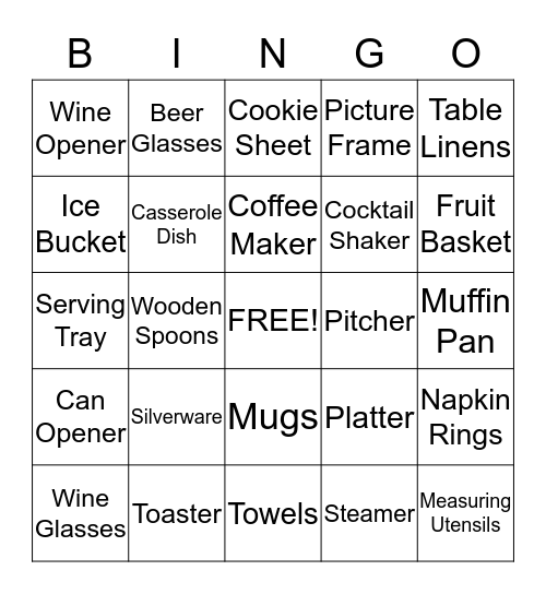 Molly's Big Day Bingo Card