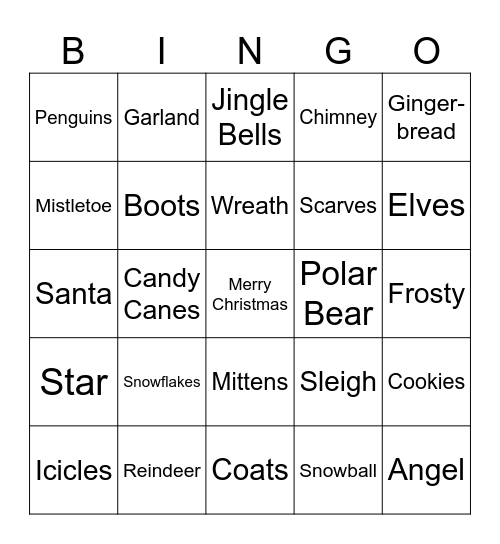 SANTA Bingo Card