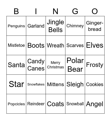 SANTA Bingo Card