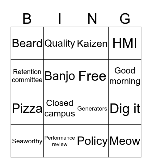 DENSO Bingo Card