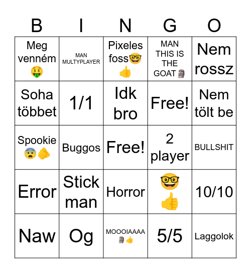 Y8 Bingo Card