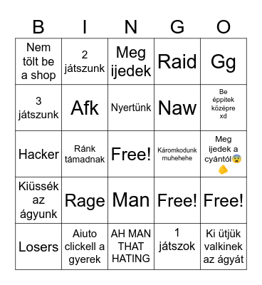 Minecraft Bingo Card