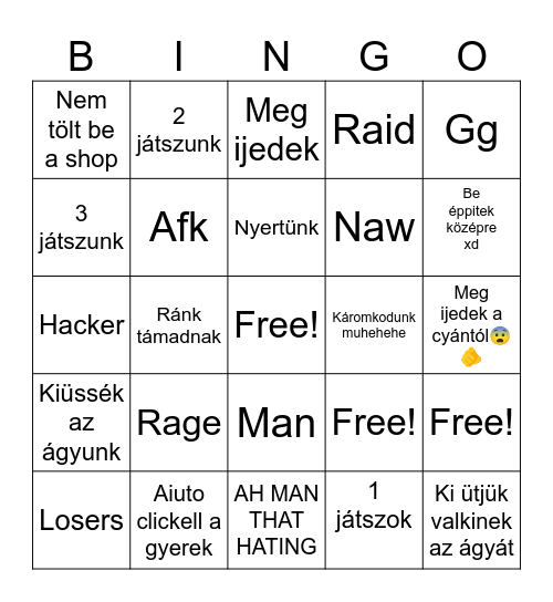 Minecraft Bingo Card