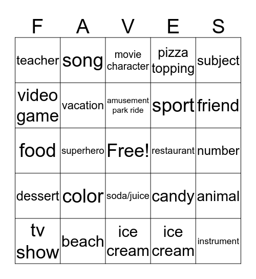 Meet Your Friends Bingo Card