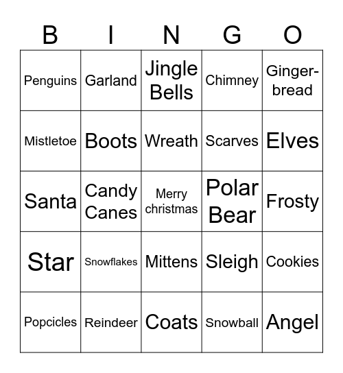 SANTA Bingo Card
