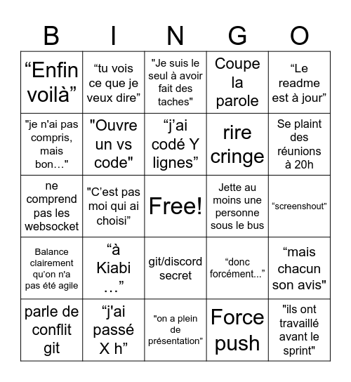 CAL présentation Bingo Card