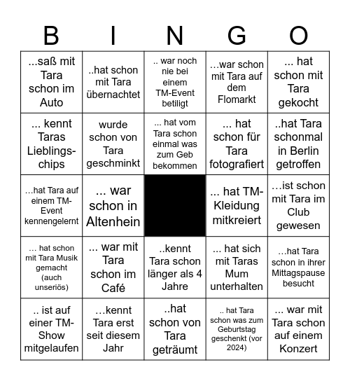 TARA MALEK Bingo Card