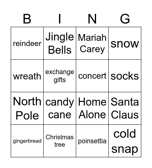 Christmas Is Coming! mistletoe Bingo Card