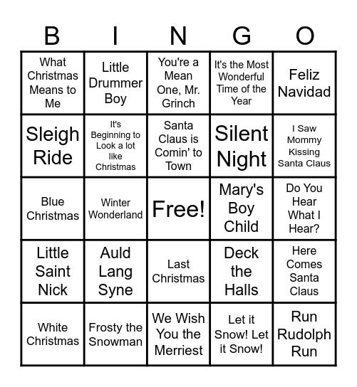Christmas Singo! Bingo Card