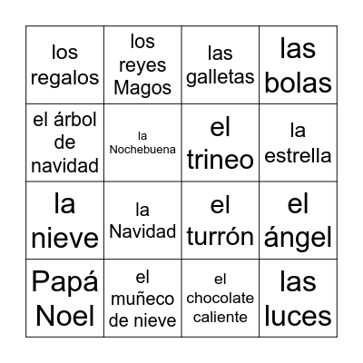 Bingo de Navidad Bingo Card