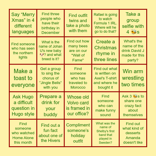 HUMBLBEE XMAS BINGO🎄 Bingo Card