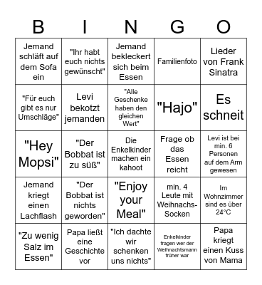 Weihnachten 2024 Bingo Card