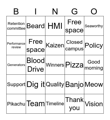 DENSO Bingo Card