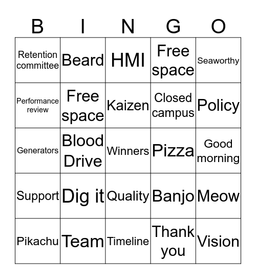DENSO Bingo Card
