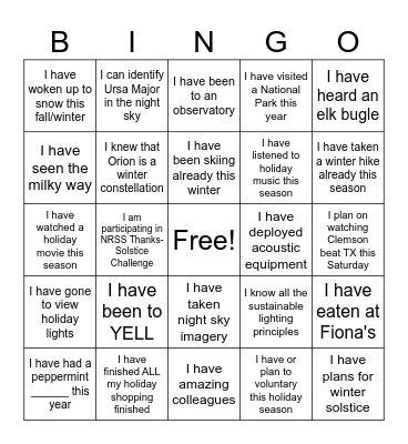 NSNSD Bingo Card