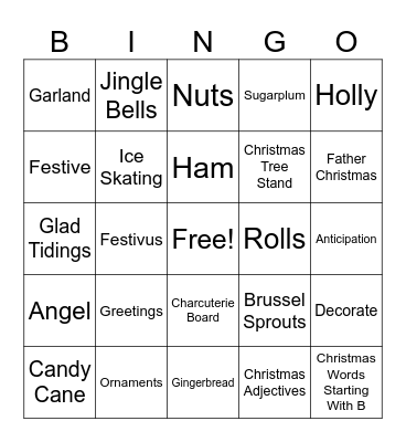 Holiday Bingo Card