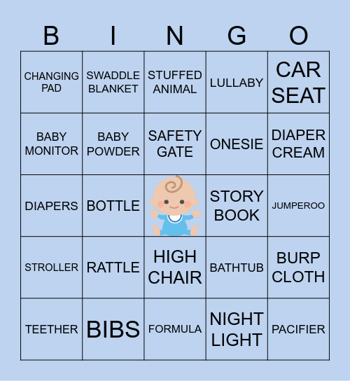 KELLY'S BABY BINGO! Bingo Card