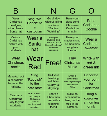 Christmas Bingo Card