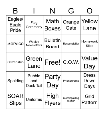 Legacy-isms Bingo Card